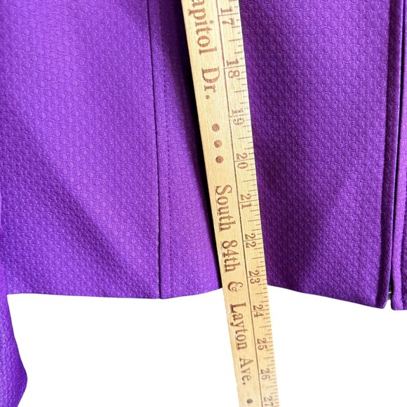 Louben Mock Neck Full Zip Jacket Women's 12 Purple Long Sleeve Modern Chic - Picture 6 of 10